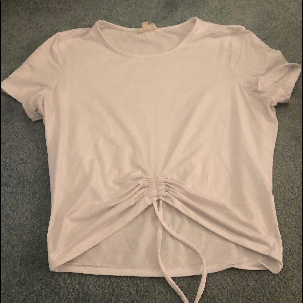 White Sinched cropped top